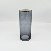 Straight Gold Rimmed Glass Vase