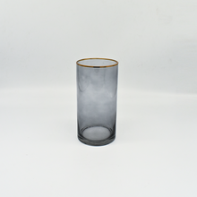 Straight Gold Rimmed Glass Vase