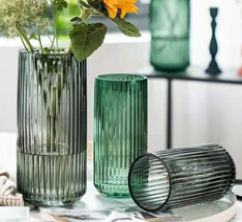 Ribbed Glass Vase