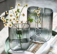 U-Shaped Glass Vase